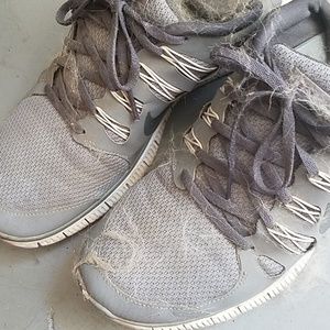 Gray nike shoes